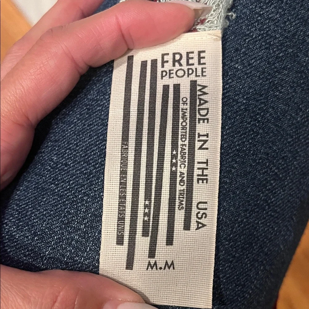 Free People Gray Striped Drape Back Long Sleeve Top